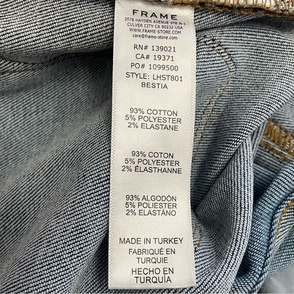 Frame Denim Le High Straight Cropped Jeans in Bestia Medium Wash Women’s Size 29 - Picture 13 of 15